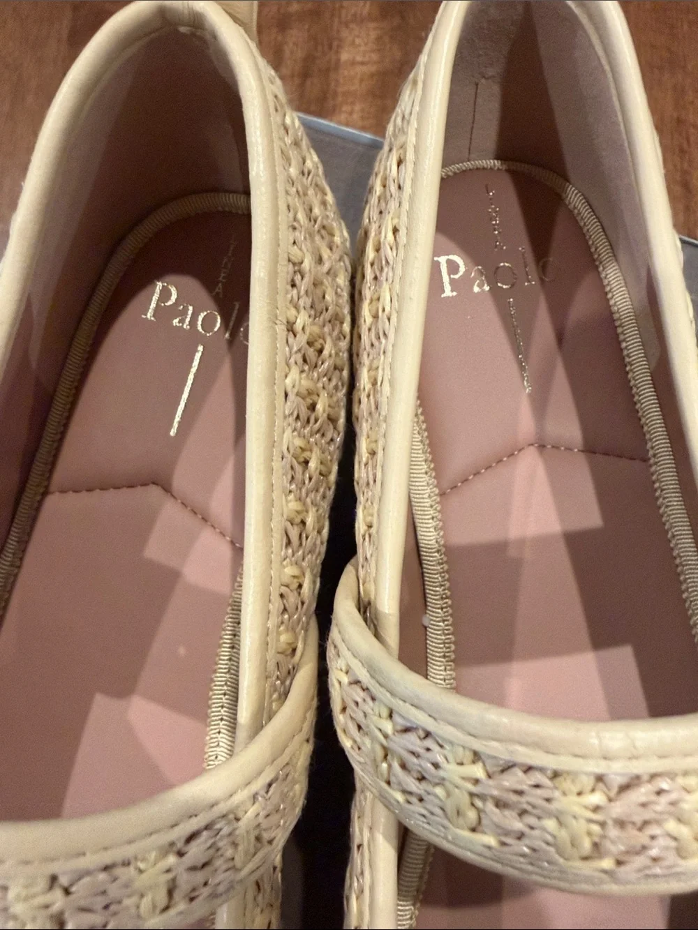 Paolo Cream Woven Mary Jane Espadrille Flats